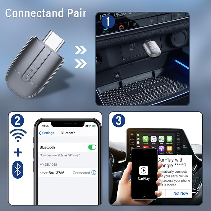Wireless CarPlay Adapter for Apple, Plug & Play, Mini Size - Image 6