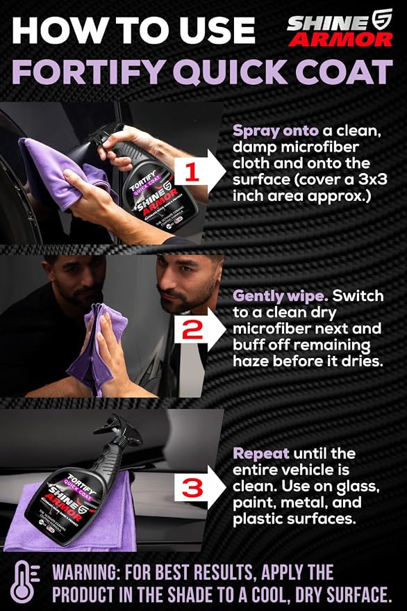 SHINE ARMOR Ceramic Coating Fortify Quick Coat Car Wax Polish Spray Waterless - Image 2