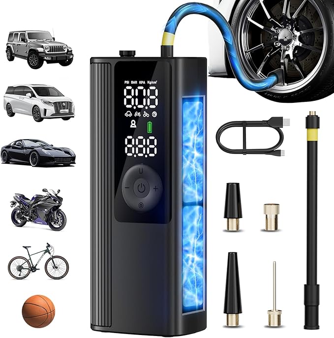 Tire Inflator Portable Air Compressor, Cordless Air Pump by ANYCASH