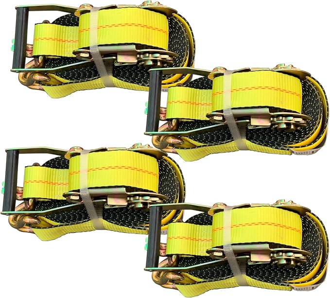 Ratchet Straps Heavy Duty 2" x 30' x 10000 lbs J Hook Tie Down Strap Ratcheting - Image 2