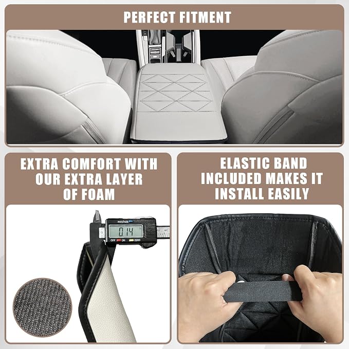 Muslogy for Accord 2025 2024 2023 Center Console Cover Armrest Pad Vegan - Image 3