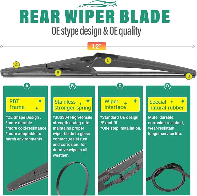 26" 17" 12" Windshield Wiper Blades Replacement - Image 4