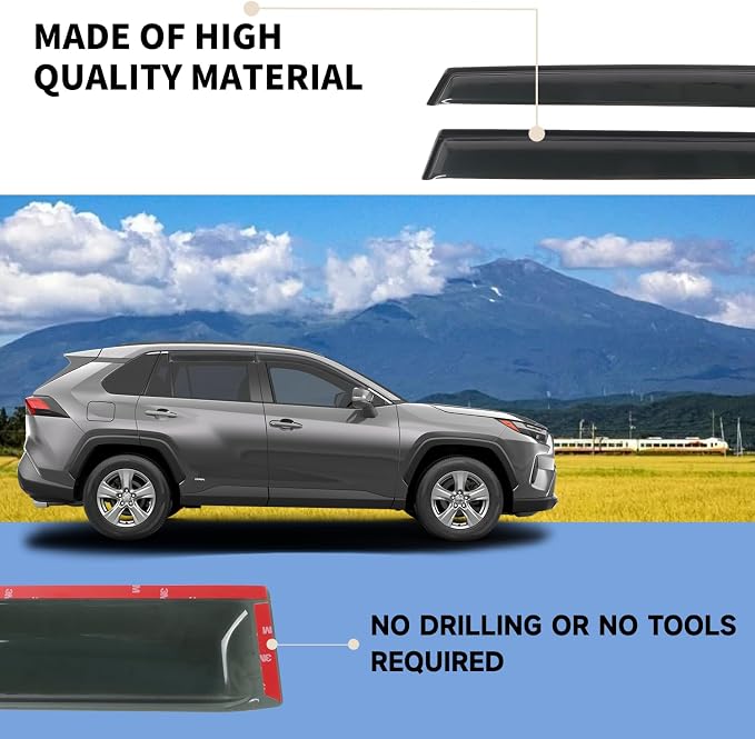 Rain Guard Compatible with 2019-2024 Toyota RAV4, Outside Mount Extra Durable - Image 7