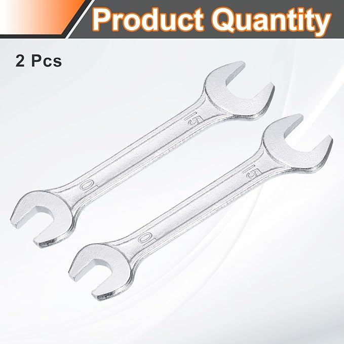 HARFINGTON 2pcs Double Open End Wrench 10mm x 15mm Metric 15 Degree Offset - Image 3