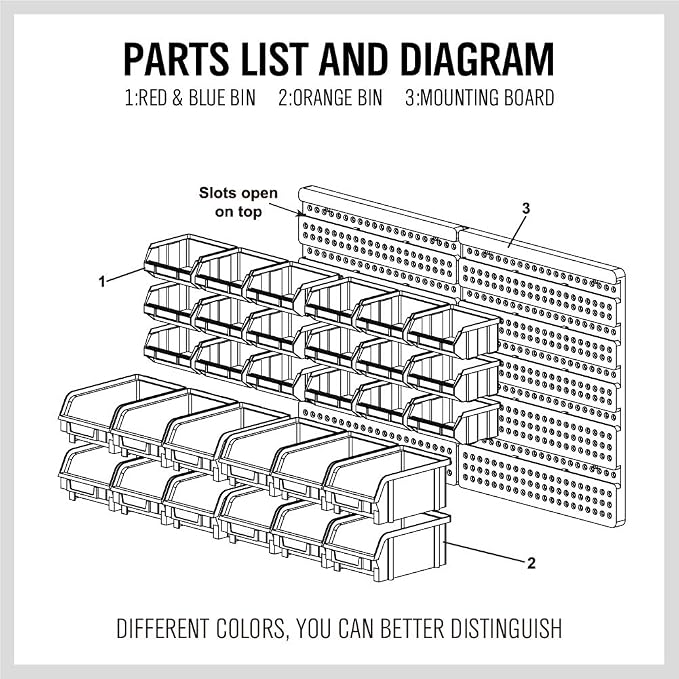 30-Bin Wall-Mounted Storage Rack System - Image 8
