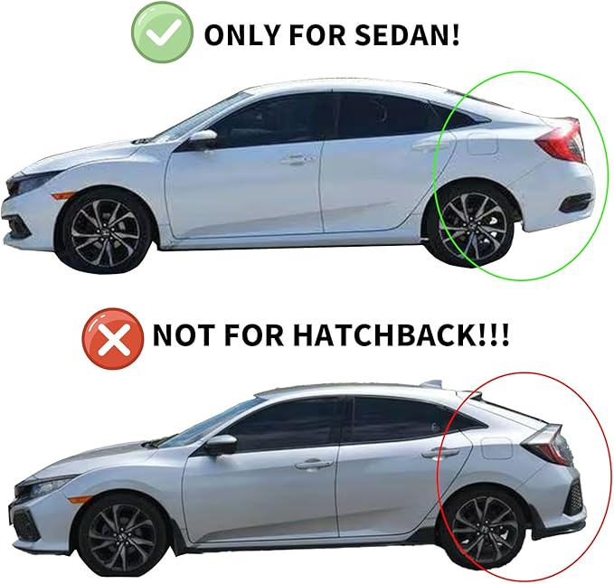 Window Visors Rain Guards for 2022 2023 2024 2025 Honda Civic, Out-Channel - Image 2