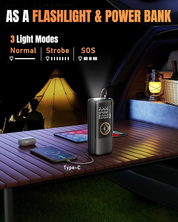 Tire Inflator Portable Air Compressor, 150PSI Air Compressor - Image 8