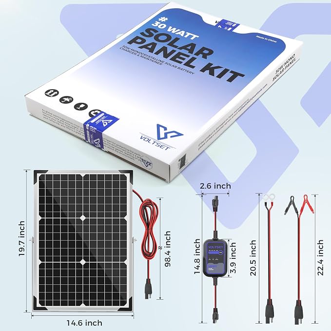 Solar Panel Kit 30W 12V with MPPT Controller, Solar Battery Trickle Charger - Image 6