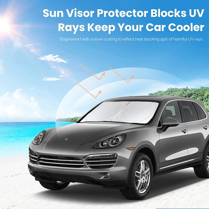 Custom Fit Cayenne Windshield Sunshade - Image 5