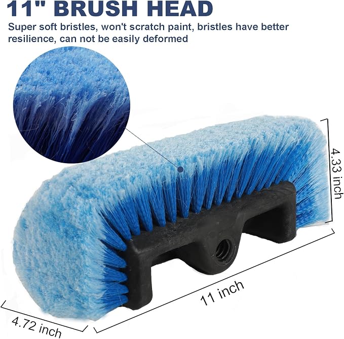 69" Car Wash Brush with Long Handle, Flow-Thru Soft Bristle Car Washing Brush - Image 5
