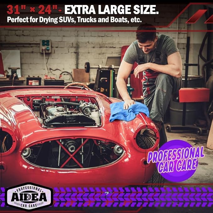 AIDEA Microfiber Towels for Cars-4PK, Large Professional Car Drying Towel - Image 3