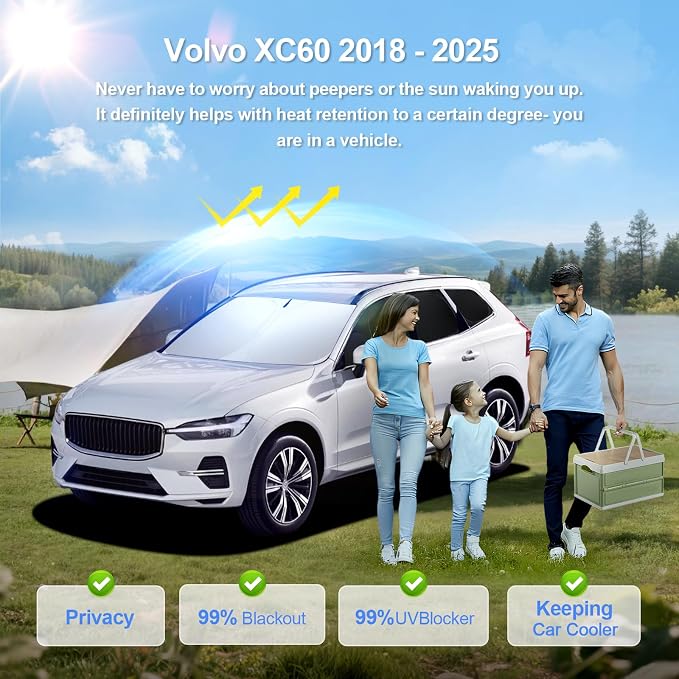 8pcs Car Window Shades for Volvo XC60 2018-2024 2025 Accessories, Windshield - Image 2