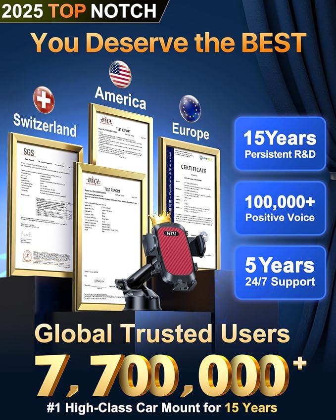 HTU 2025 Best Car Phone Holder 【Ultimate 5-in-1 & Upgraded 100+LBS Strongest - Image 2