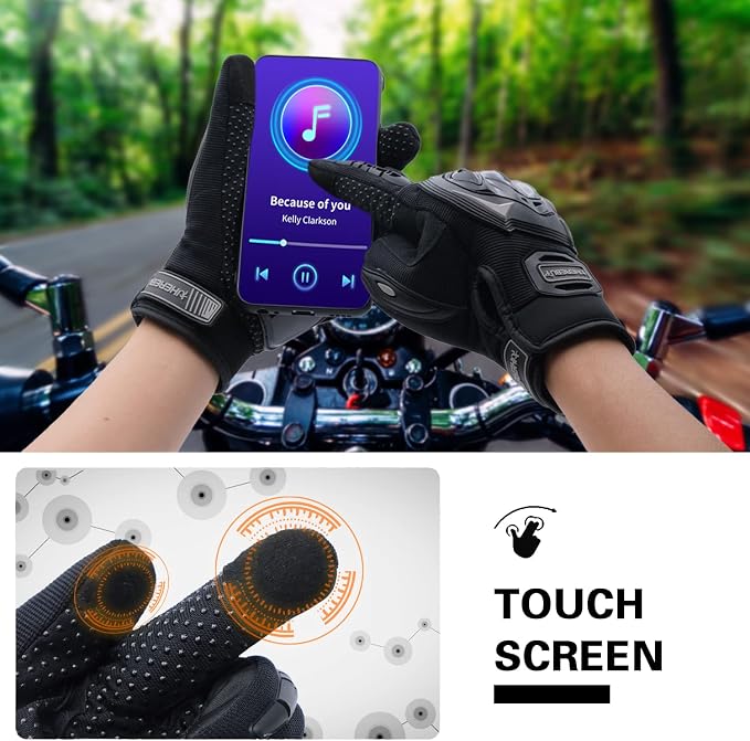 Motorcycle Gloves Touch Screen Full Finger Riding Gloves Knuckle Protection - Image 4