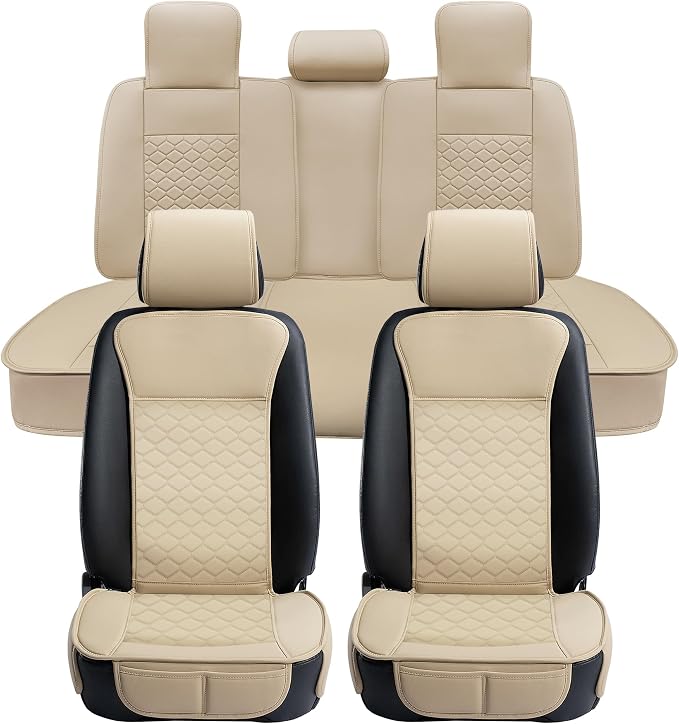 Elantrip Car Seat Cover Full Set Leather Car Seat Protector Universal fit by Elantrip