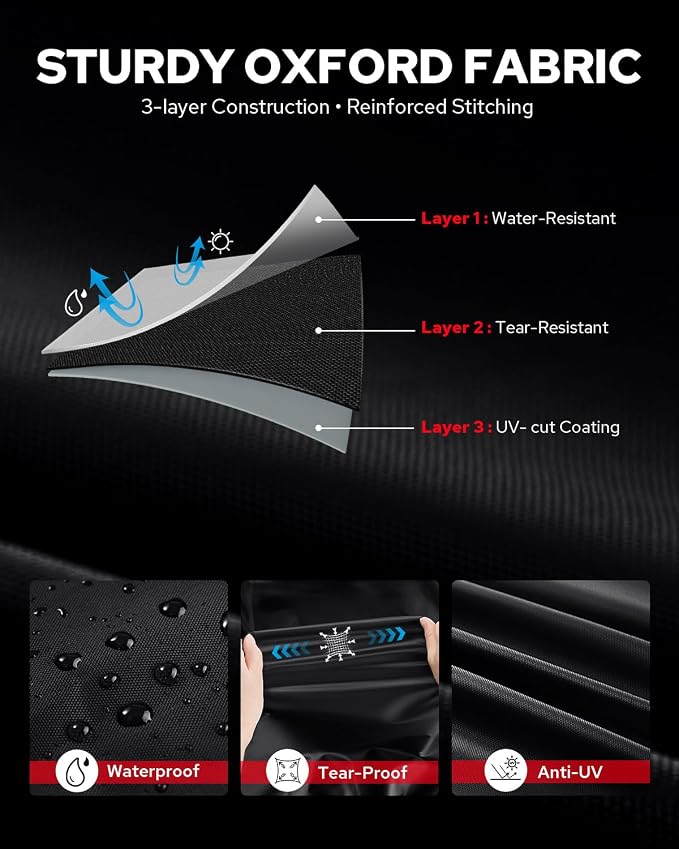 Benlari Motorcycle Cover Waterproof Outdoor, Heavy Duty Motorcycle Cover - Image 2