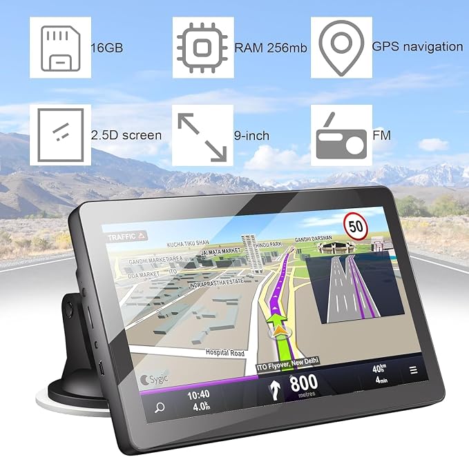 GPS Navigator for Car Truck RV, Latest 2025 Map, 9 inch Touch Screen Real Voice - Image 2