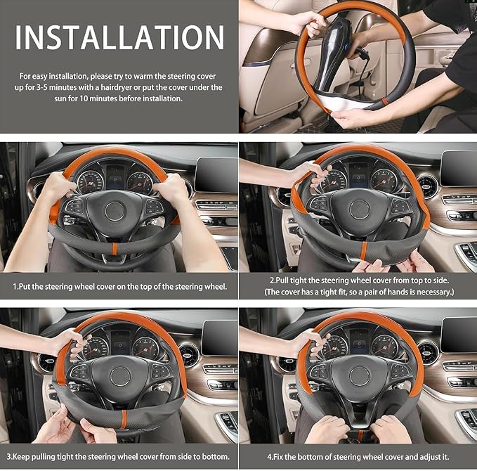COFIT Breathable Car Steering Wheel Cover 15 inch Auto Universal Leather Wrap - Image 6