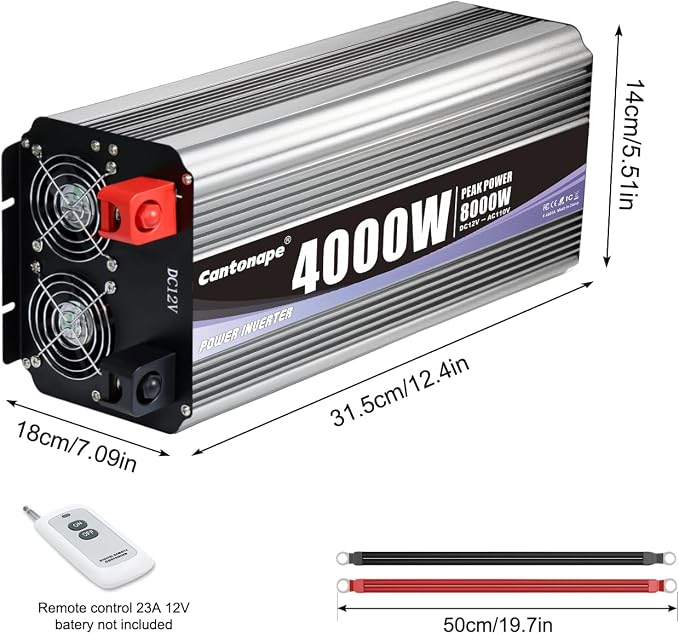 4000 Watt Power Inverter, Car Inverter 12V DC to 110V/120V AC Converter - Image 8