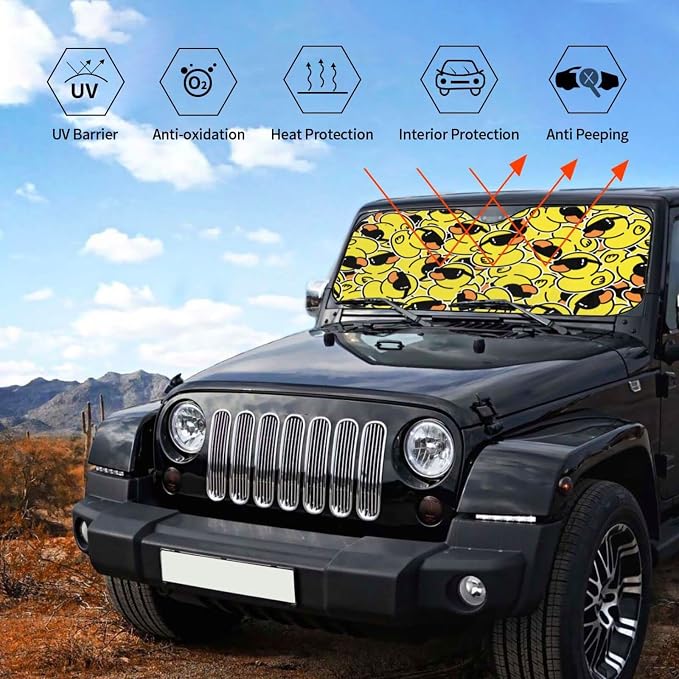 Duck Car Windshield Sunshade Front Window Sun Visor Protector Foldable Shield - Image 5