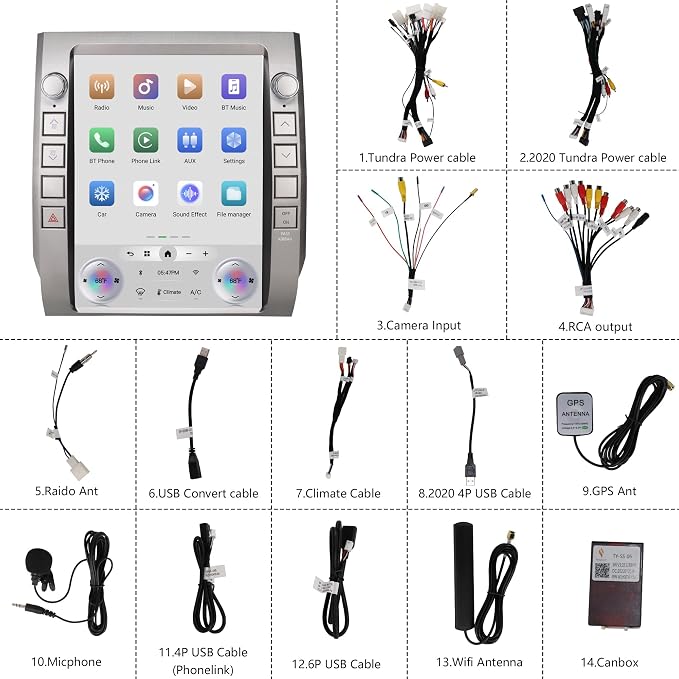Android Car Radio Stereo for Toyota Tundra 2014-2020 - Image 7