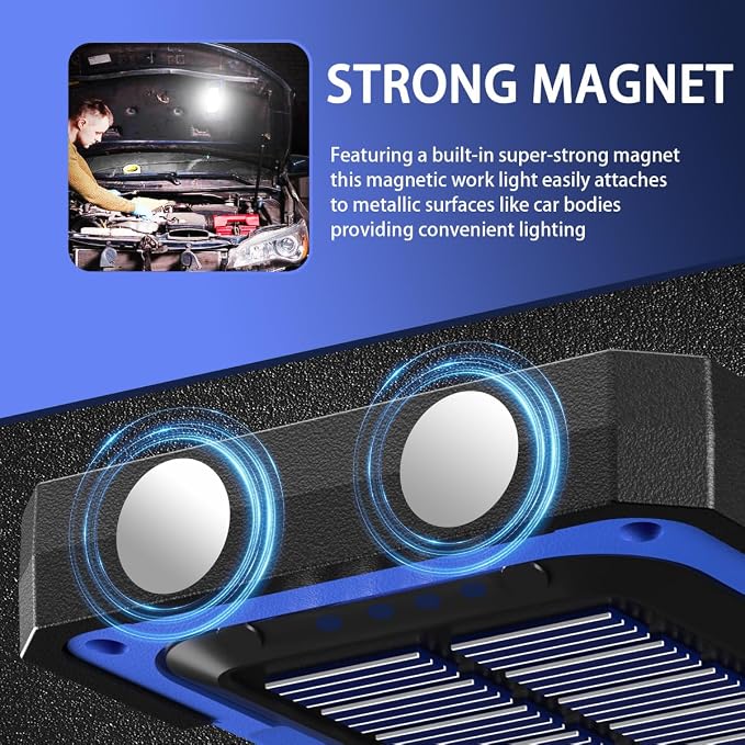 WARSUN Led Work Light Rechargeable, Portable Magnetic Work Light, LED Flood - Image 5