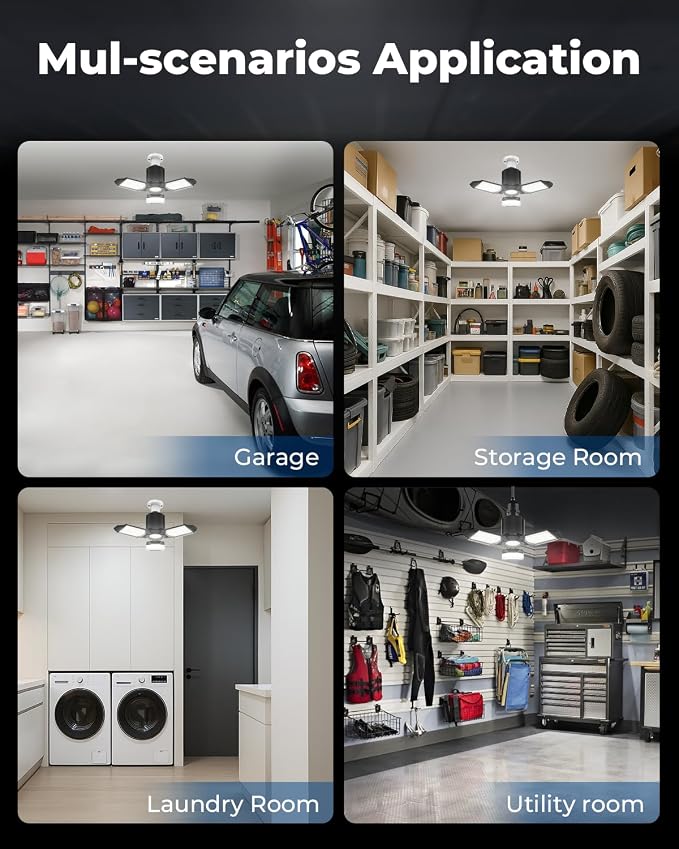 LED Garage Lights 4 Pack, 8000LM Shop Lights - Image 7