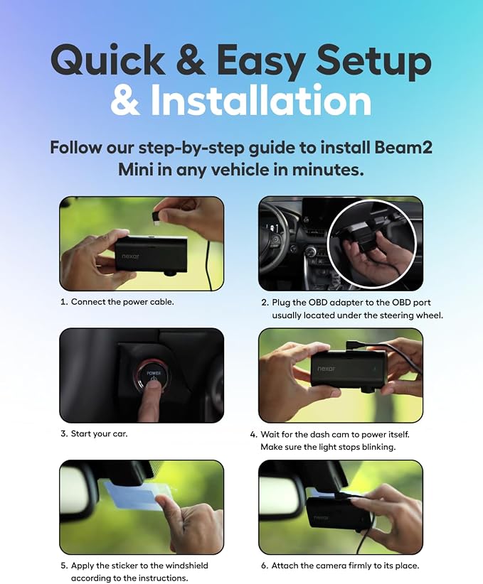 Nexar Beam2 Mini Dash Cam Car Camera 256GB Storage 24H Parking Mode Wide Angle - Image 7