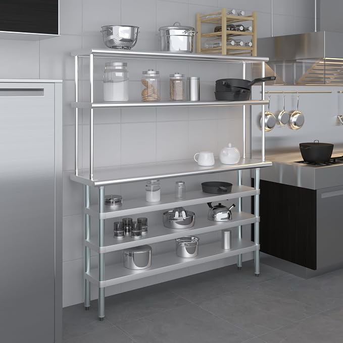 Amgood 14" x 60" Stainless Steel Work Table - Image 6