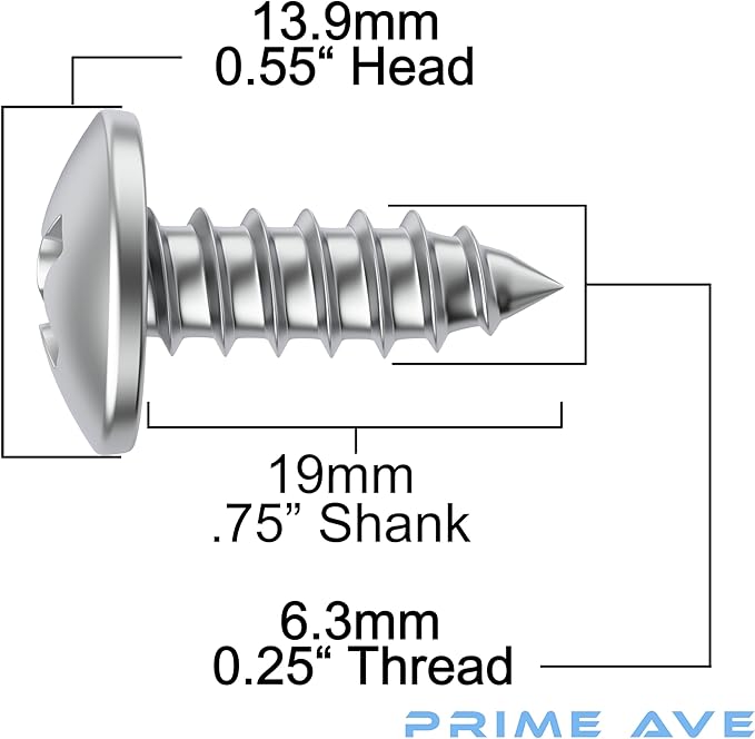 Stainless Steel License Plate Screws - Image 7