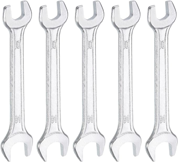 HARFINGTON 5pcs Double Open End Wrench 10mm x 14mm Metric 15 Degree Offset by HARFINGTON