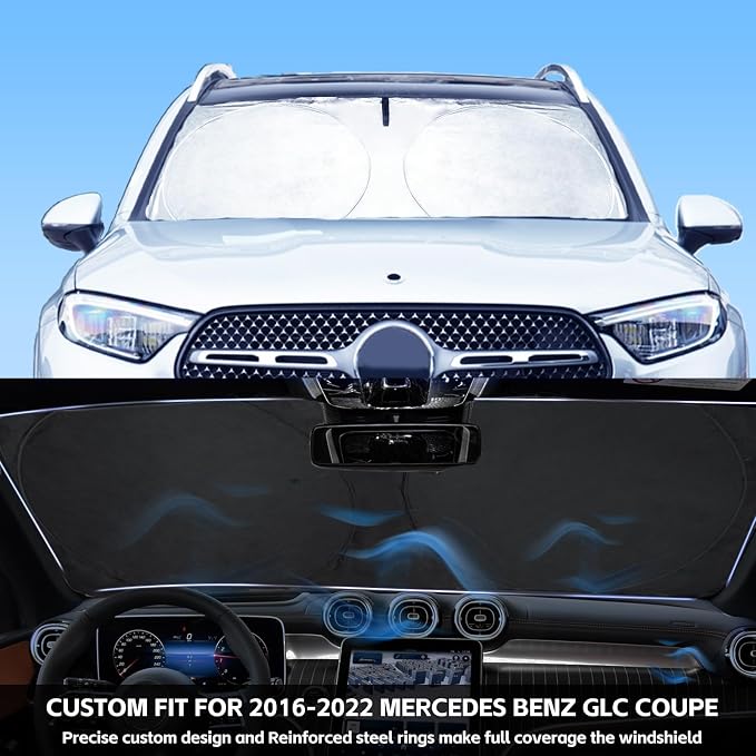 INSAUTO for GLC Windshield Sunshade Foldable Sun Shade Custom-fit for Mercedes - Image 2