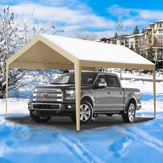 Rutile 12 x 20 FT Carport Replacement Cover, Heavy Duty Car Tarp Canopy Tent - Image 3