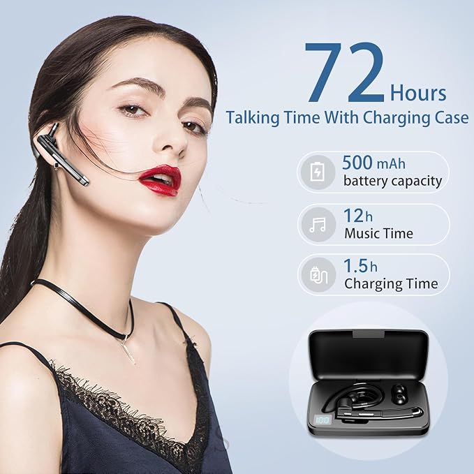 Bluetooth Headset, Wireless Bluetooth Earpiece - Image 2