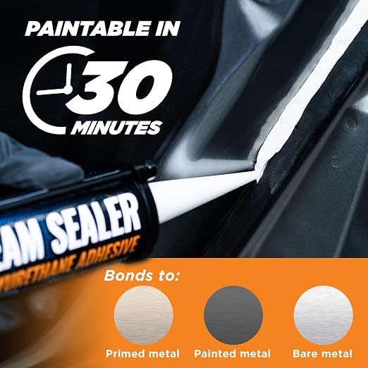 Professional Automotive Seam Sealer, Paintable Quick-Set Polyurethane Auto Body - Image 3