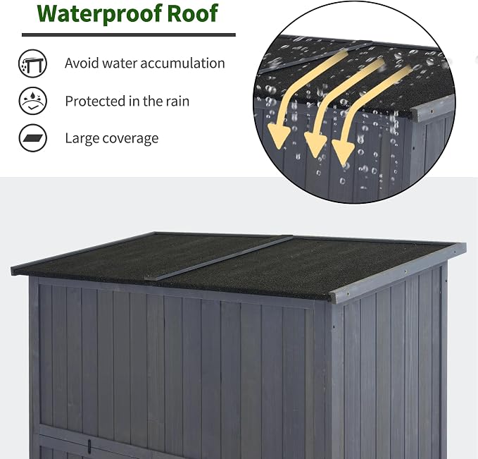 MCombo Outdoor Storage Cabinet, Wooden Storage Shed - Image 4