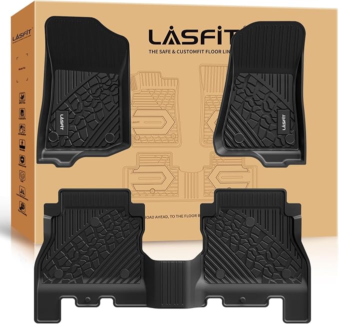 LASFIT Floor Mats for Jeep Wrangler JL 2018-2025 Unlimited 4 Door Gas/MHEV Type by LASFIT