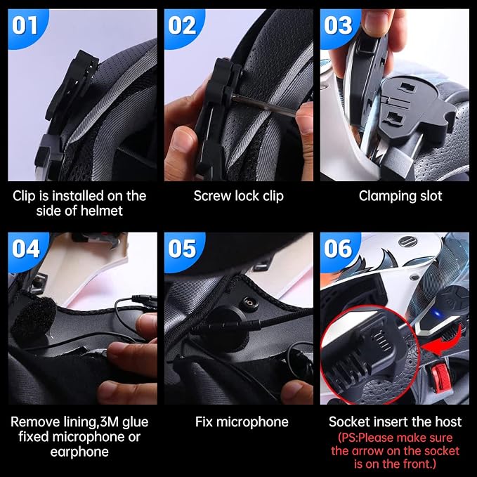 Motorcycle Bluetooth Headset BT-S3NS 1000m Motorcycle Helmet Bluetooth Radio - Image 5