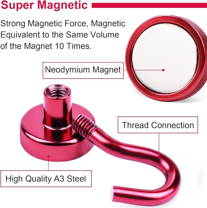 DIYMAG Magnetic Utility Hooks, 30Lbs Heavy Duty Rare Earth Neodymium Magnet - Image 2