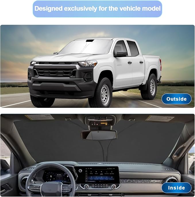 SXCY for 2023 2024 Chevy Colorado/GMC Canyon Windshield Sunshade 2023 2024 - Image 2