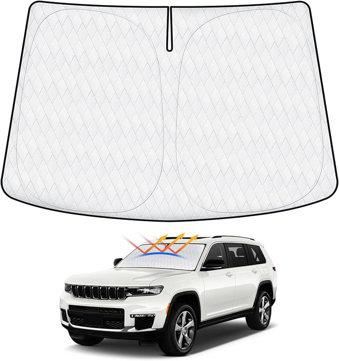 Windshield Sun Shade Fit for Jeep Grand Cherokee/Grand Cherokee L 2021-2024 2025 by cartist