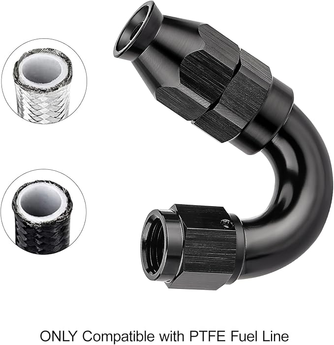 EVIL ENERGY 4AN 150 Degree PTFE One Piece Full Flow End Hose Fitting Aluminum - Image 5