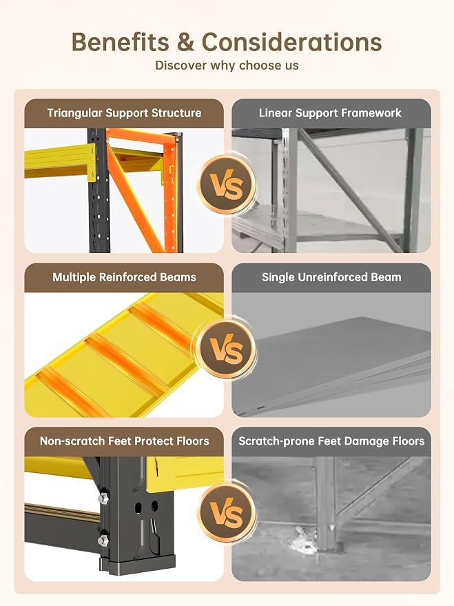 4-Tier Storage Shelves, Adjustable Industrial Metal Shelf System, 000lbs - Image 5