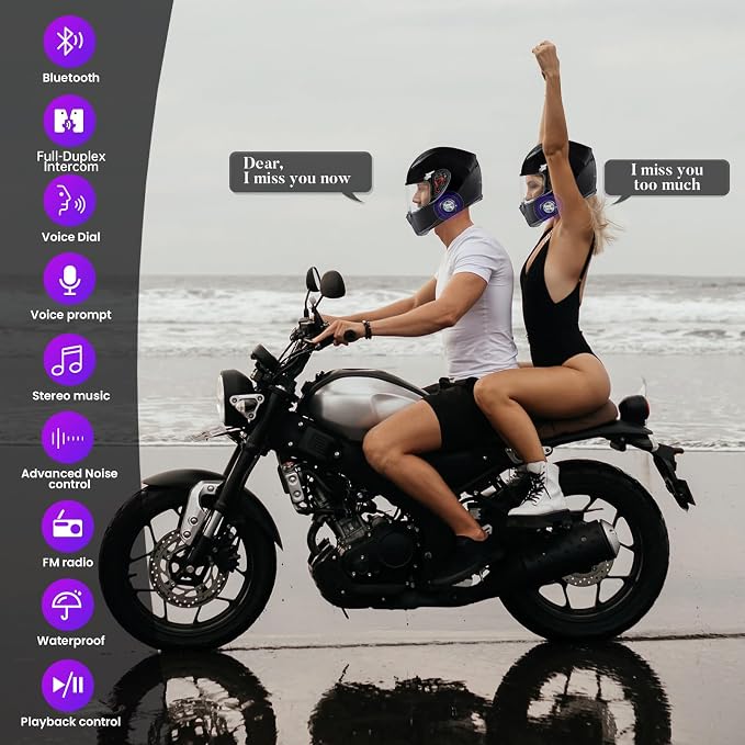 Y3 Helmet Bluetooth Intercom Headset, Auto Answer Phone, Active Noise - Image 2