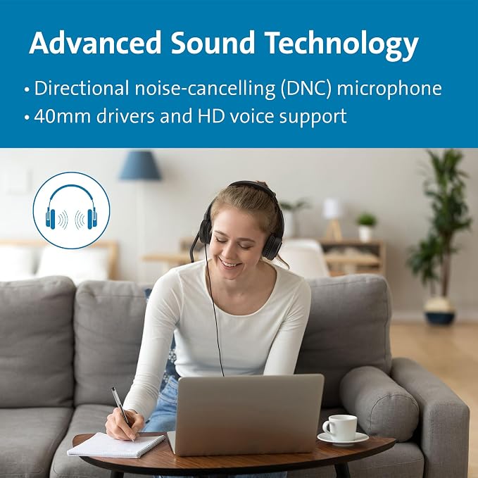Kensington H1000 USB-C On-Ear Headset, 270° Rotating Noise-Canceling Microphone - Image 4