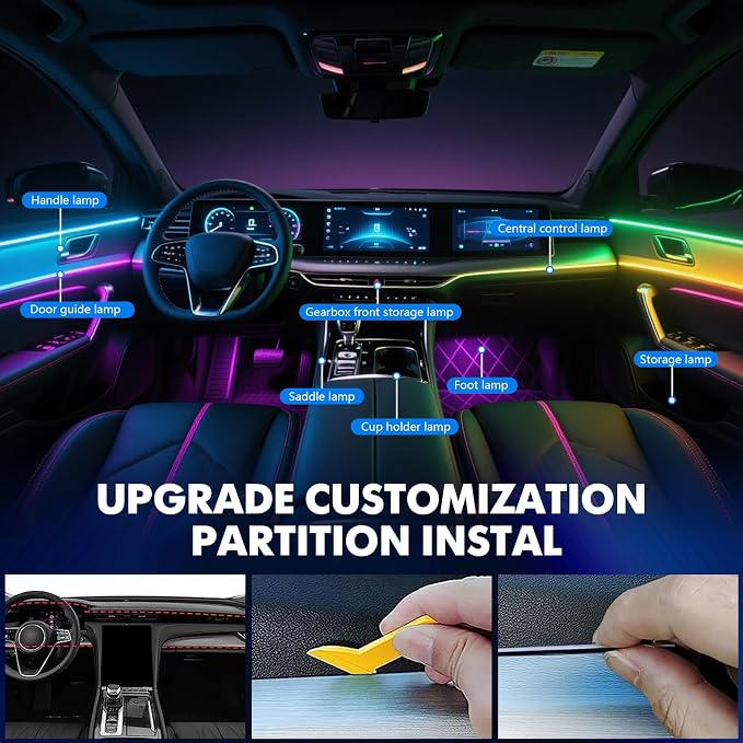 2025 Upgraded Acrylic Interior Car LED Strip Light - Image 8