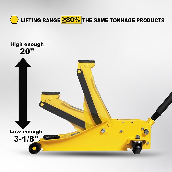 YELLOW JACKET 3 Ton Hydraulic Floor Jack Dual Pump - Image 3