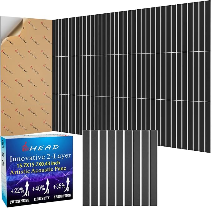 8 Pack 2-Layer Large Soundproof Wall Panels, 15.7 x 15.7 x 0.43 in Sound Proof by Staytunedforournewproduct