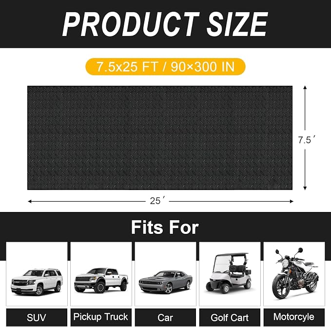 7.5x25 FT Garage Floor Mat, Updated 2.8mm Thicked Flooring Roll - Image 2