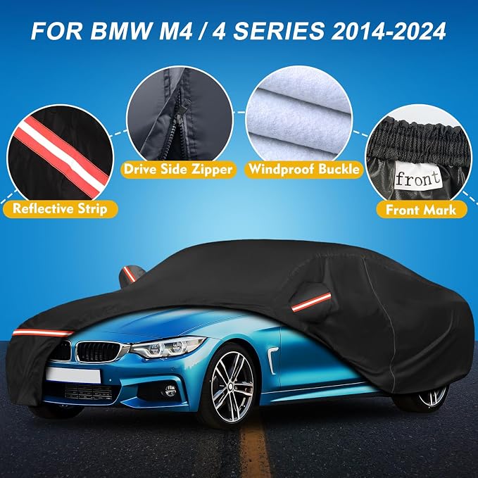QUNSUNUS Waterproof Car Cover for BMW M4/ 4 Series 420i 428i 430i 435i 440i /4 - Image 2